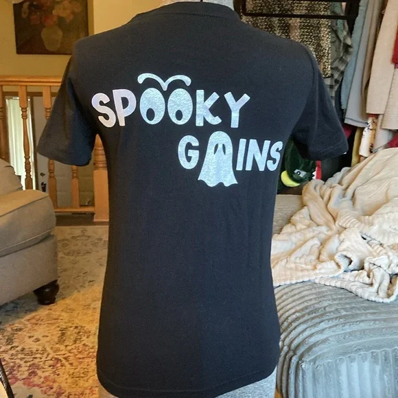 Spooky Gains Muscle Gym Relax Tee by Make Market Small Adult Black - Picture 4 of 7